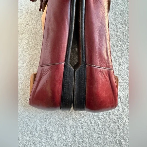 Mauri Ostrich Loafers men’s dress shoes red slip on 9.5 M